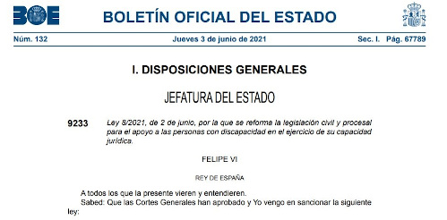 La incapacitació judicial de persones amb discapacitat desapareix el 3 de setembre de la legislació espanyola